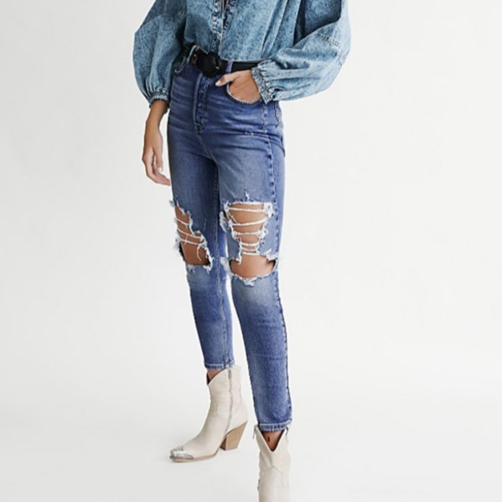 Free People Phoenix Skinny Jeans Blue